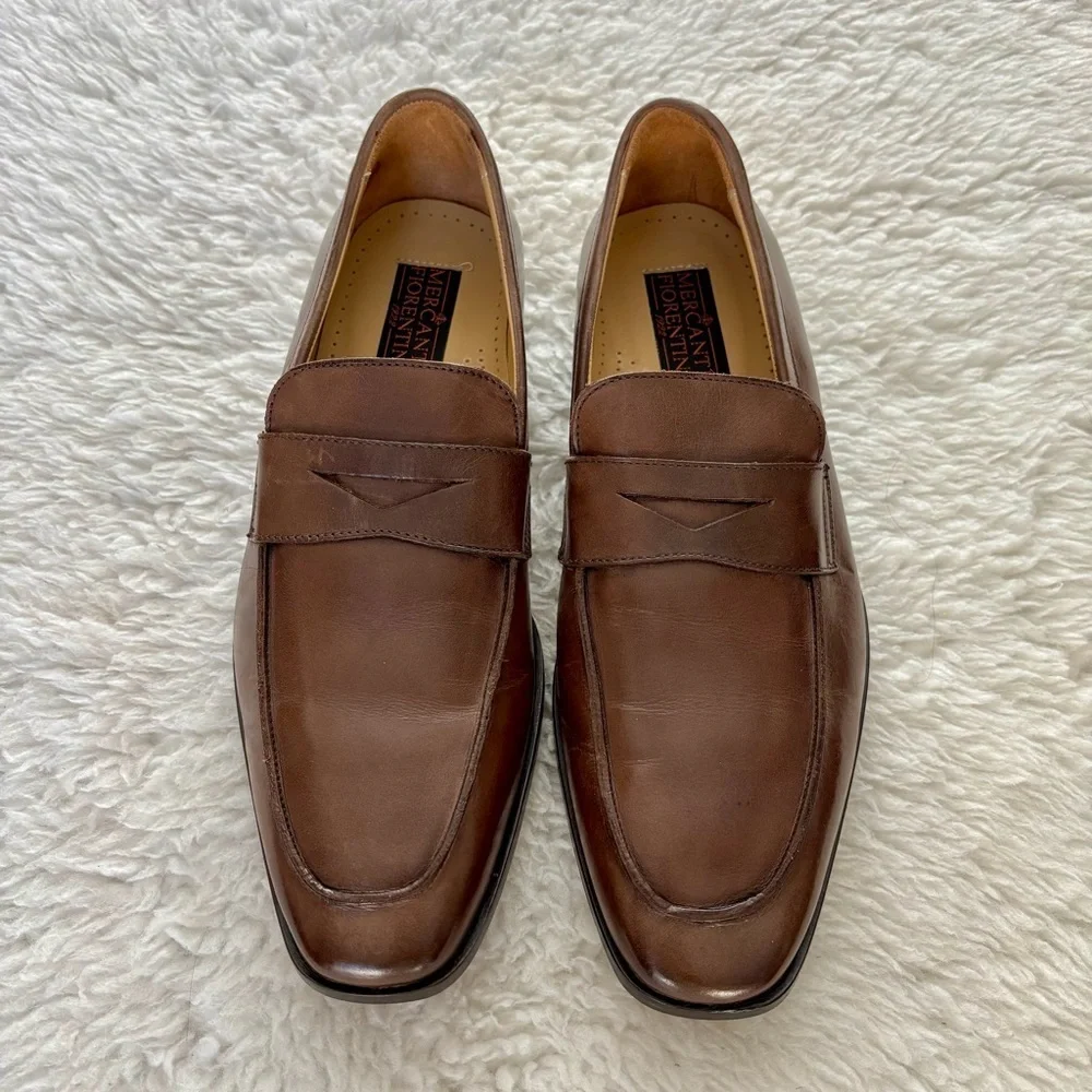 Mercanti Fiorentini Brown Genuine Leather Loafers size 9.5 M